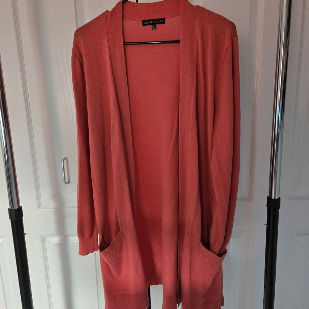 A New Day Coral Open-Front Cardigan – Soft Knit Layer